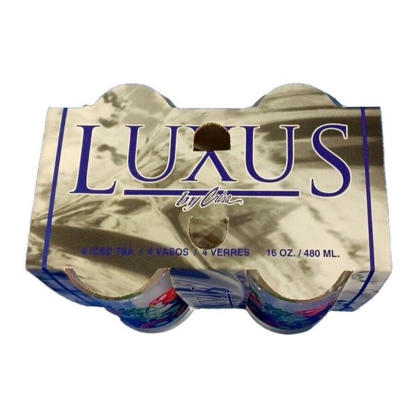 Crisa Vintage Set of 4 Made in Mexico Parrot Tropical 16 oz Drinking Glasses - Picture 3 of 7